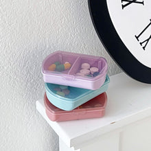 Load image into Gallery viewer, Mini 2 Grid Medicine Box with Detachable Cover Double Compartment Packaging Box Travel Portable Medicine Pill Box
