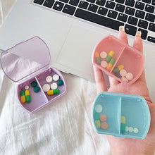 Load image into Gallery viewer, Mini 2 Grid Medicine Box with Detachable Cover Double Compartment Packaging Box Travel Portable Medicine Pill Box
