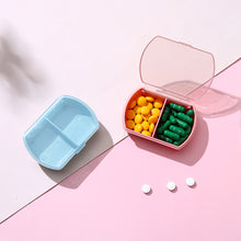 Load image into Gallery viewer, Mini 2 Grid Medicine Box with Detachable Cover Double Compartment Packaging Box Travel Portable Medicine Pill Box
