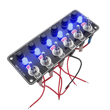 Load image into Gallery viewer, Car 3/6 Gang Rocker Switches Panel 12V/24V Replaceable Fuse Holder With Light For Camping Boat RV Van Yachts Trucks Accessories
