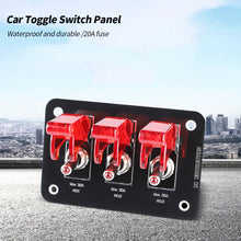 Load image into Gallery viewer, Car 3 Gang Heavy Duty Rocker Toggle Switch Panel QC3.0 USB 36W Dual QC 12V 20A Cover ON/Off 2Pin Automotive Marine Boat RV Camper
