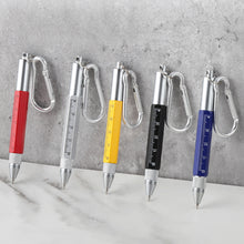 Load image into Gallery viewer, 6 in 1 Metal Pen Tool with Hook Multifunctional Screw Bits Scale Ruler Ballpoint Pen Outdoor Portable Alloy Pen Tools
