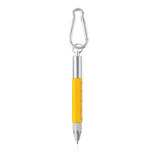 Load image into Gallery viewer, 6 in 1 Metal Pen Tool with Hook Multifunctional Screw Bits Scale Ruler Ballpoint Pen Outdoor Portable Alloy Pen Tools
