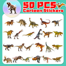 Load image into Gallery viewer, 50pcs Vintage Dinosaur Sticker Kids Sticker Gifts Waterproof Waterbottle Stickers DIY Reusable Jurassic Dinosaur Stickers
