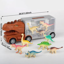 Load image into Gallery viewer, Dinosaur Transport Truck Vehicles Toy Dino Container Storage Car Model Kids Boys Children Birthday Christmas Gifts

