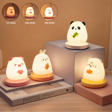 Load image into Gallery viewer, Rechargeable LED Night Light Kids Cute Panda Rabbit Silicone Lamp Touch Sensor Soft Light LED Lamp Children Night Accompany Lamp Birthday Christmas Gifts

