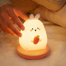 Load image into Gallery viewer, Rechargeable LED Night Light Kids Cute Panda Rabbit Silicone Lamp Touch Sensor Soft Light LED Lamp Children Night Accompany Lamp Birthday Christmas Gifts
