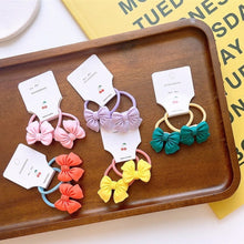 Load image into Gallery viewer, 2pcs Kids Bow Knot Hair Rope Hair Band Girls Head Rope Rubber Band Head Jewelry Hair Accessories
