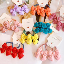 Load image into Gallery viewer, 2pcs Kids Bow Knot Hair Rope Hair Band Girls Head Rope Rubber Band Head Jewelry Hair Accessories
