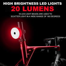 Load image into Gallery viewer, 1PC Mountain Bike Round Aluminum Shell Taillight Bright USB Charging Waterproof LED Intelligent Sensing Safety Warning Light Riding Equipment
