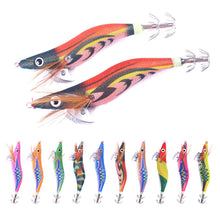 Load image into Gallery viewer, 1PC 14CM/20G Long Cast noctilucence Wood Shrimp Bait Ice Silk Shrimp Hard Bait Double Squid Hook Road Bait 3.5#
