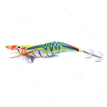 Load image into Gallery viewer, 1PC 14CM/20G Long Cast noctilucence Wood Shrimp Bait Ice Silk Shrimp Hard Bait Double Squid Hook Road Bait 3.5#
