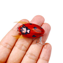 Load image into Gallery viewer, 1PC 3.8CM/4G Artificial Ladybug Bait Insect Floating Surface System Lure Bionic Bait For Bass Warping Mouth Blood Groove Hook 8#
