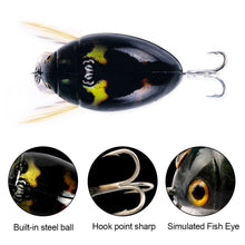 Load image into Gallery viewer, 1PC 3.8CM/4G Artificial Ladybug Bait Insect Floating Surface System Lure Bionic Bait For Bass Warping Mouth Blood Groove Hook 8#
