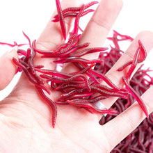 Load image into Gallery viewer, 1Bag/50PCS 4/8CM Artificial Earthworm Bait Sea Fishing Lure Silicone Soft Bait For Carp Trout Bass Fishing Accessories
