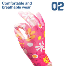 Load image into Gallery viewer, 1Pair PU Color Coated Palm Protective Gloves Thin Nylon Anti-Slip Wear-Resistant Gloves Planting Garden Cleaning Family Labor Protection Equipment
