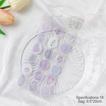 Load image into Gallery viewer, 18Pcs Aesthetic Journal Envelope Decoration Sealing Sticker Creative DIY Cute Fire Paint Stamp Stickers Kawaii Stationery
