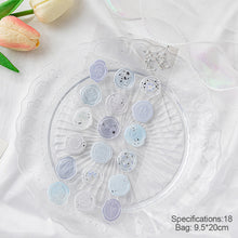 Load image into Gallery viewer, 18Pcs Aesthetic Journal Envelope Decoration Sealing Sticker Creative DIY Cute Fire Paint Stamp Stickers Kawaii Stationery
