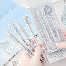 Load image into Gallery viewer, 4Pcs Kawaii Gel Pen Set Cartoon Press Ballpoint Pen for Students Cute 0.5mm 0.38mm Black Refill Office School Stationery
