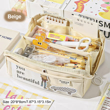 Load image into Gallery viewer, 1Pc Creative Three-dimensional Multi-layer Pencil Case Students Large-capacity Foldable Pencil Bag Stationery Bag Cosmetic Bag
