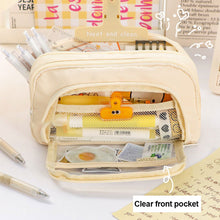 Load image into Gallery viewer, 1Pc Transparent Canvas Large-capacity Pencil Bag Holder Girl Stationery Desk Organizer School Office Supplies Storage Bag
