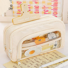 Load image into Gallery viewer, 1Pc Transparent Canvas Large-capacity Pencil Bag Holder Girl Stationery Desk Organizer School Office Supplies Storage Bag
