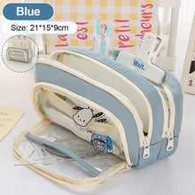 Load image into Gallery viewer, 1Pc Transparent Canvas Large-capacity Pencil Bag Holder Girl Stationery Desk Organizer School Office Supplies Storage Bag
