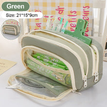 Load image into Gallery viewer, 1Pc Transparent Canvas Large-capacity Pencil Bag Holder Girl Stationery Desk Organizer School Office Supplies Storage Bag
