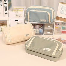 Load image into Gallery viewer, 1Pc Transparent Canvas Large-capacity Pencil Bag Holder Girl Stationery Desk Organizer School Office Supplies Storage Bag
