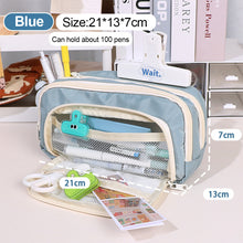Load image into Gallery viewer, 1Pc Transparent Canvas Large-capacity Pencil Bag Holder Girl Stationery Desk Organizer School Office Supplies Storage Bag
