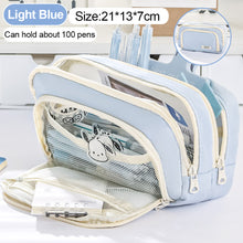 Load image into Gallery viewer, 1Pc Transparent Canvas Large-capacity Pencil Bag Holder Girl Stationery Desk Organizer School Office Supplies Storage Bag
