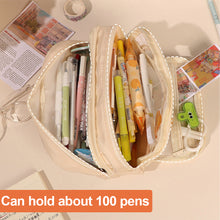 Load image into Gallery viewer, 1Pc Transparent Canvas Large-capacity Pencil Bag Holder Girl Stationery Desk Organizer School Office Supplies Storage Bag
