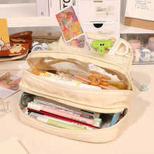 Load image into Gallery viewer, 1Pc Transparent Canvas Large-capacity Pencil Bag Holder Girl Stationery Desk Organizer School Office Supplies Storage Bag
