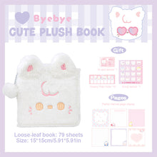Load image into Gallery viewer, Cute Plush Notebook For Girls Furry Cats Notebook Loose-leaf Binder Daily Planner Journal Book Note Pad Stationery
