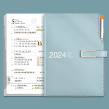 Load image into Gallery viewer, 2024 A6 Planner Notebook Diary Weekly Planner Agenda Goal Habit Schedules Journal Notebooks Stationery Office School Supplies
