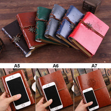 Load image into Gallery viewer, A5 PU Leather Kraft Paper Cover Diary Notebook Vintage Cover Traveler Album For Students Office School Supplies
