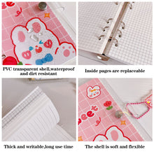 Load image into Gallery viewer, A6 Korean Kawaii Journal Notebook Loose-leaf Binder Bear Planner For Students Office School Supplies Notepad Stationery
