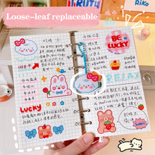 Load image into Gallery viewer, A6 Korean Kawaii Journal Notebook Loose-leaf Binder Bear Planner For Students Office School Supplies Notepad Stationery
