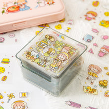 Load image into Gallery viewer, 100Sheets Bulk Stickers Creative Handbook Stickers Girl Cartoon PET Waterproof Stickers Primary School Students Cute Transparent Stickers DIY Water Cup Phone Case Stationery Stickers

