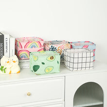 Load image into Gallery viewer, 1Pc Cosmetic Desktop Storage Box Foldable Bins Basket Box Container Mini Cute Fabric Organizer Small Canvas Toy Organizer
