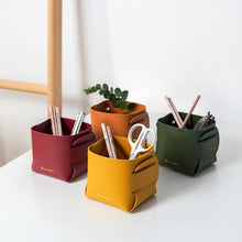 Load image into Gallery viewer, 1Pc Home Creative Desktop Leather Organizer Basket Pen Holder Clutter Key Headphones Storage Box Makeup Organizer Basket

