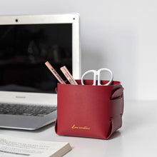 Load image into Gallery viewer, 1Pc Home Creative Desktop Leather Organizer Basket Pen Holder Clutter Key Headphones Storage Box Makeup Organizer Basket
