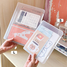 Load image into Gallery viewer, 1Pc File Storage Box A4 File Labelable Double Buckle Transparent Save Desktop Space Storage Office File Favorites Folder Home Office
