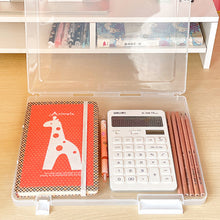 Load image into Gallery viewer, 1Pc File Storage Box A4 File Labelable Double Buckle Transparent Save Desktop Space Storage Office File Favorites Folder Home Office
