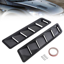 Load image into Gallery viewer, 2pcs Universal Car Front Bonnet Vents Hood Cover Carbon Fiber Black Hood Cooling Panel Decoration Exterior Accessories
