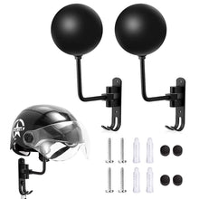 Load image into Gallery viewer, Motorcycle Helmet Wall Mount Rack Helmet Holder 180 Rotation Helmet Keys Jacket Hanger Bike Helmet Display Holder
