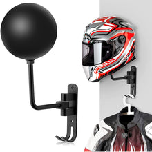 Load image into Gallery viewer, Motorcycle Helmet Wall Mount Rack Helmet Holder 180 Rotation Helmet Keys Jacket Hanger Bike Helmet Display Holder
