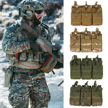 Load image into Gallery viewer, Tactical Triple Magazine Pouch Double-Layer Molle Pouch Mag Pouches Cartridge Holder for M4 M14 M16 AK AR Hunting Accessories
