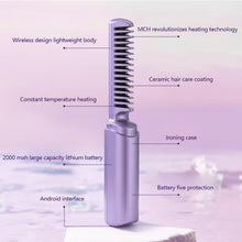 Load image into Gallery viewer, USB Charging Portable Mini Hair Straightener Curling Iron Adjustable Temperature Dual-purpose Hair Straightener Hair Style Tool
