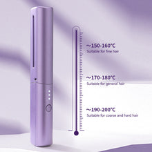 Load image into Gallery viewer, USB Charging Portable Mini Hair Straightener Curling Iron Adjustable Temperature Dual-purpose Hair Straightener Hair Style Tool
